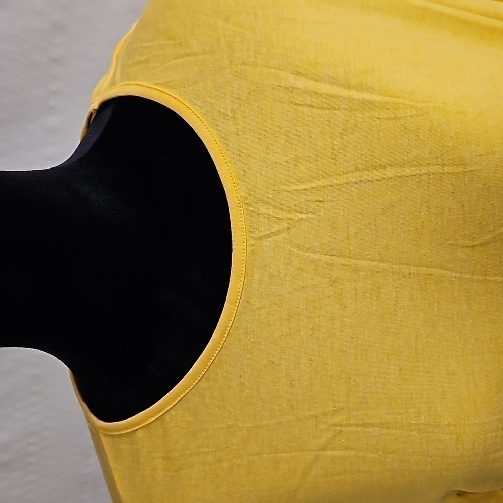 CASUAL Long Sleeve Yellow Tunic Blouse Button Side T Shirt Top Size xl NWOT - Picture 3 of 9